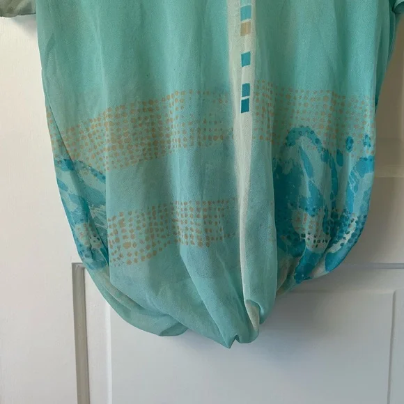 Calvin Klein Patterned Sheer Mesh Top - Picture 3 of 6